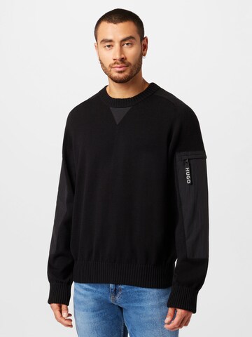 HUGO Sweater 'Sutil' in Black: front