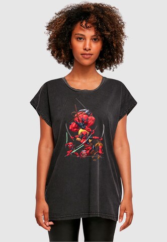 ABSOLUTE CULT T-Shirt 'Deadpool - Family Group Swords' in Schwarz: Vorderseite