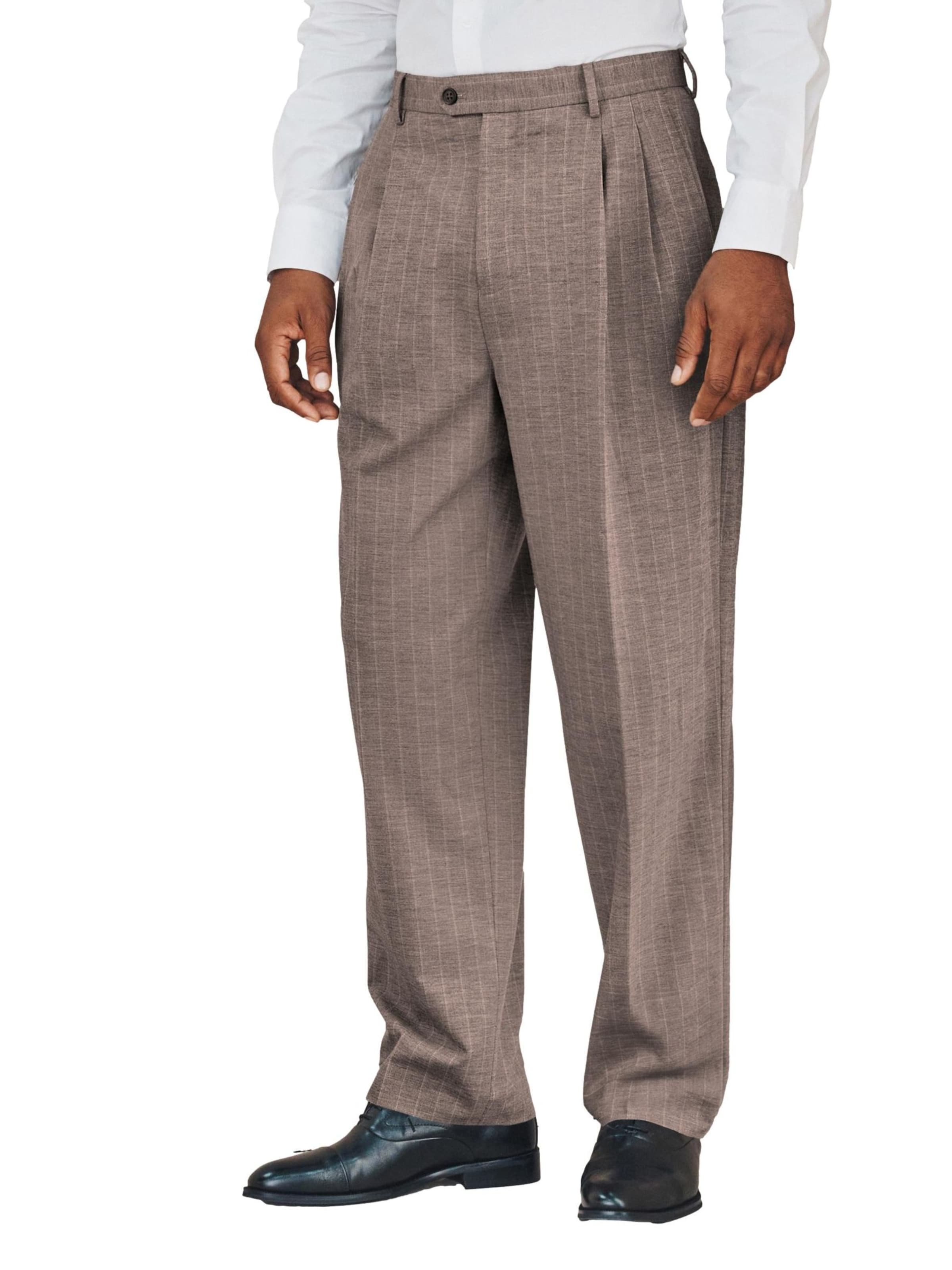 Loosefit Pantalon à plis Next en marron : devant