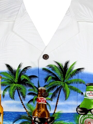 Pacific Legend Regular fit Button Up Shirt 'Corona Brustdruck' in White