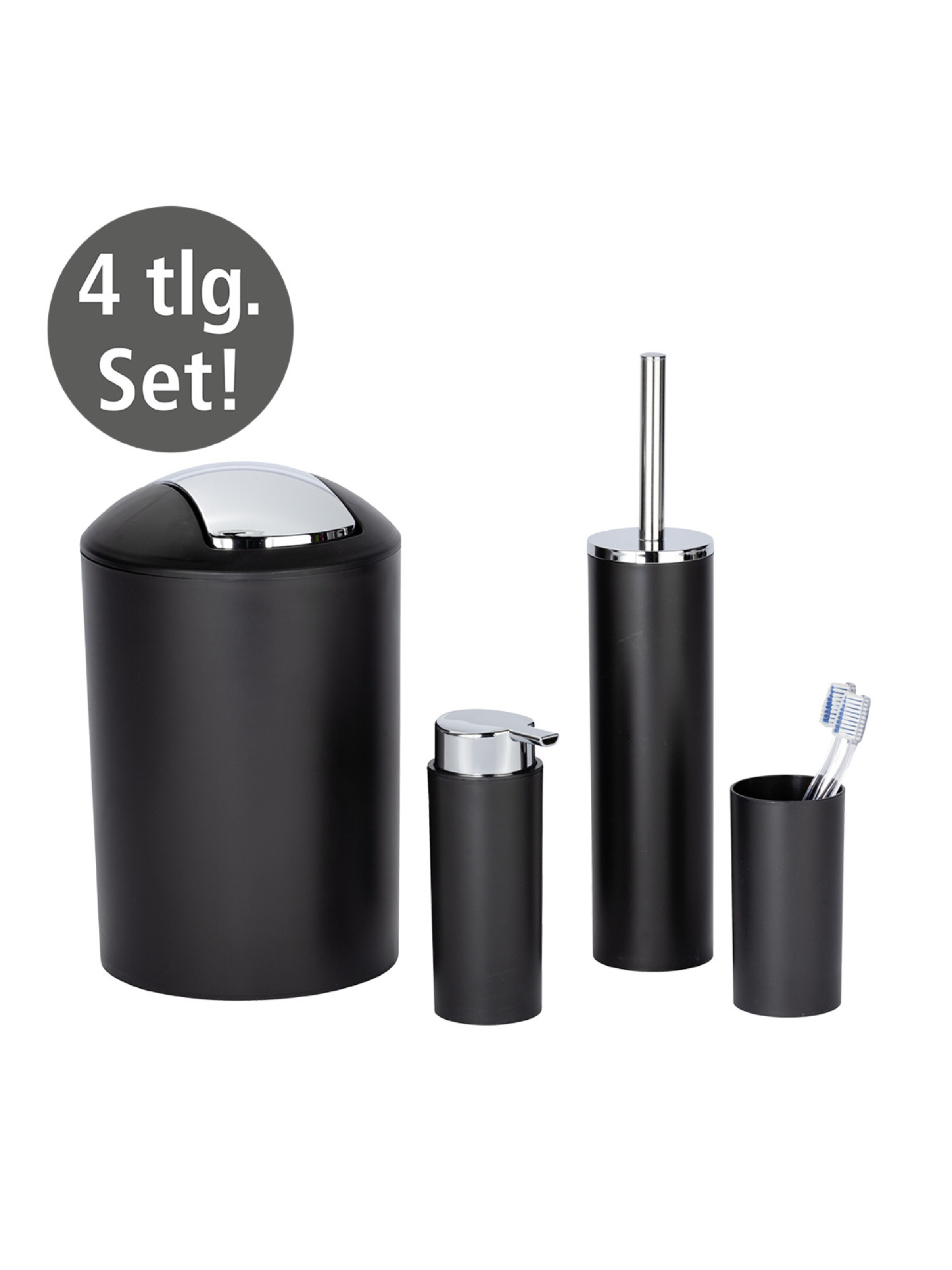Wenko Bad-Accessoire-Set 'Calvo' in Schwarz