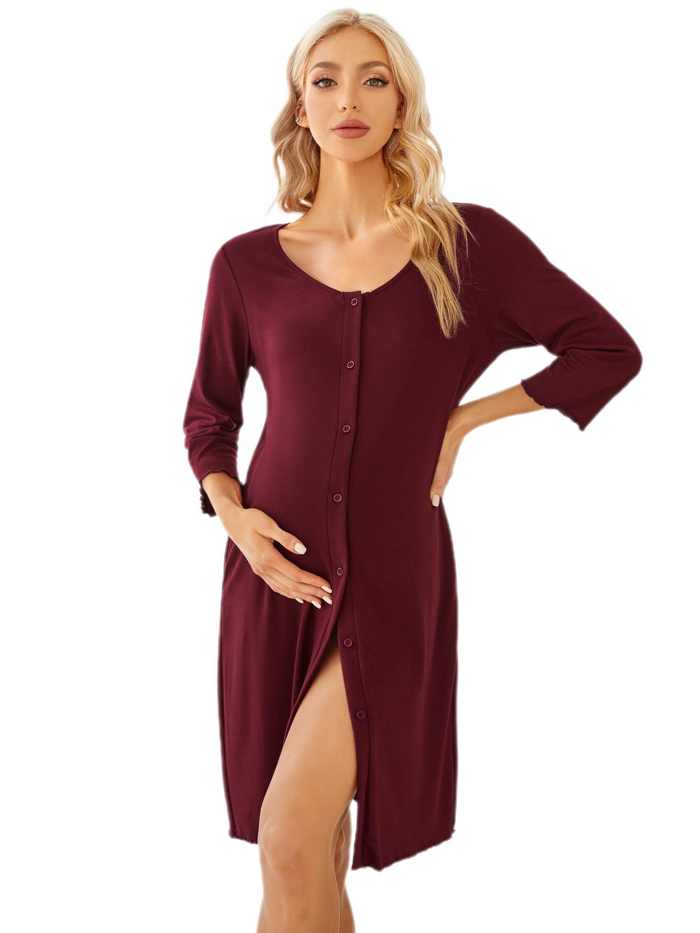 Yesfashion Dressing Gown in S in Wine red, Item view