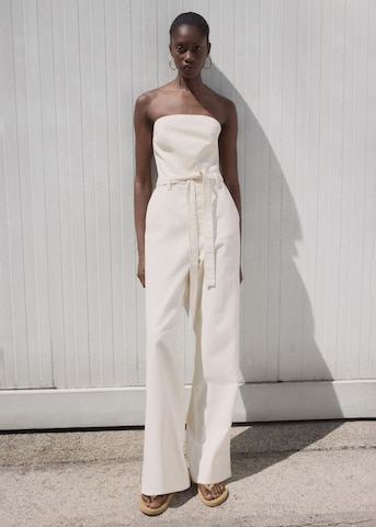 MANGO Jumpsuit 'Cally' in Weiß: Vorderseite