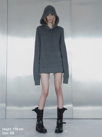ENRAGE Oversized sweater 'SWEATER HOODIE' in Grey: front
