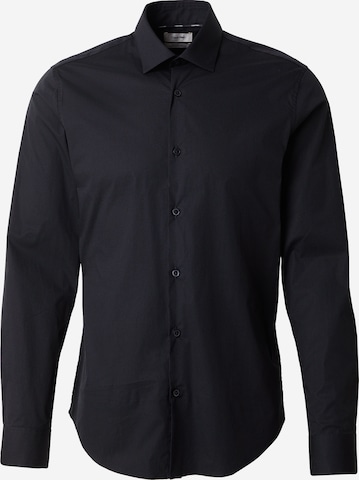 Slim fit Camicia business 'ESNTL' di Calvin Klein in nero: frontale