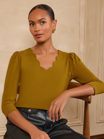 love & roses - Camisa em amarelo: frente