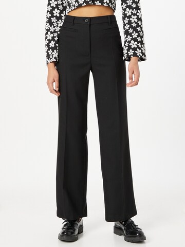 Wide Leg Pantalon à plis Monki en noir : devant