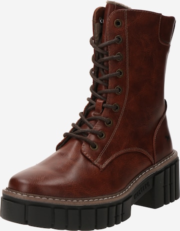 Bottines à lacets MUSTANG en marron : devant