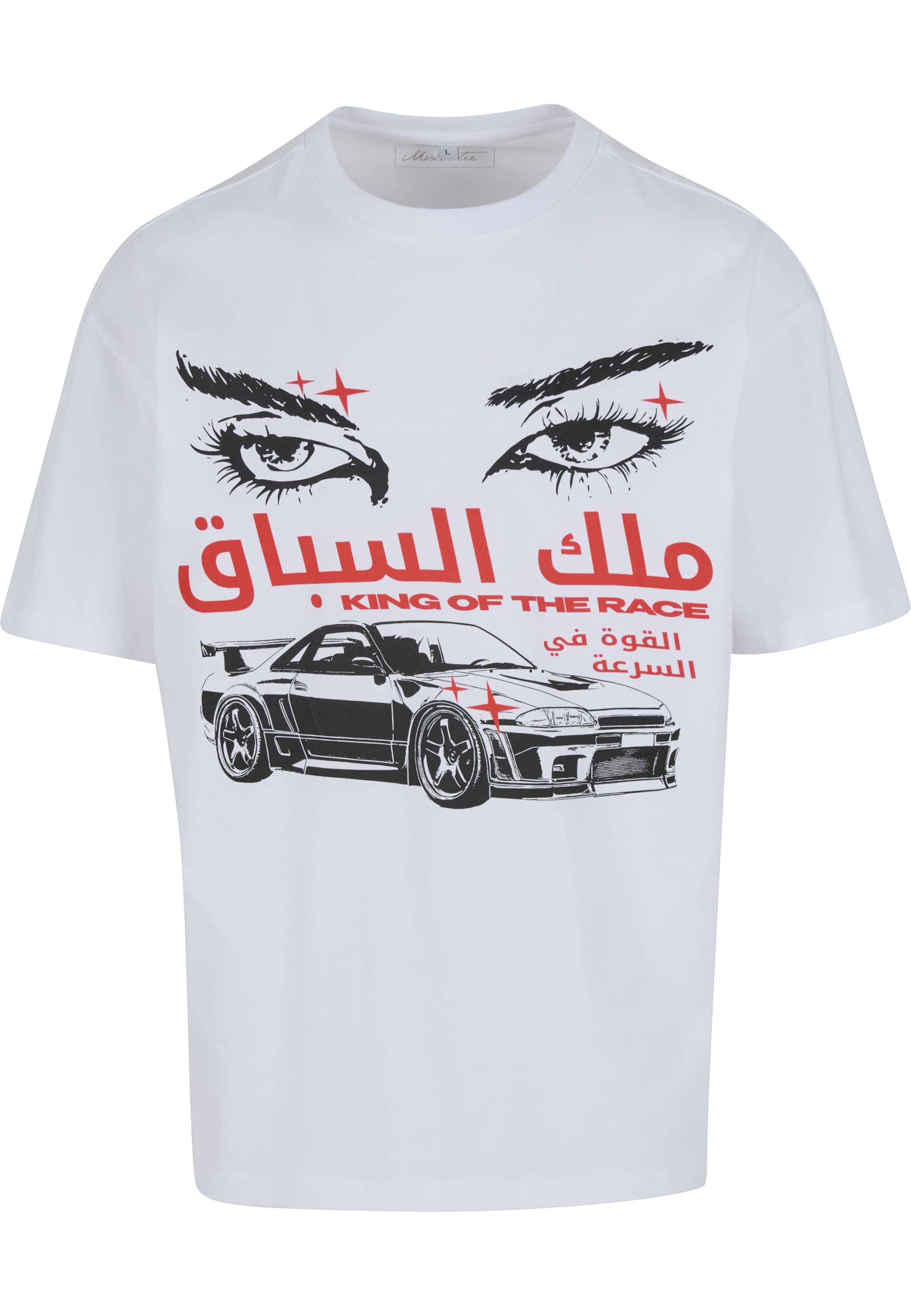 Mister Tee Shirt 'King Of The Race' in Wit: voorkant