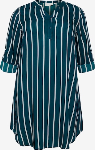 KAFFE CURVE Dolga srajca 'Milana' | modra barva: sprednja stran