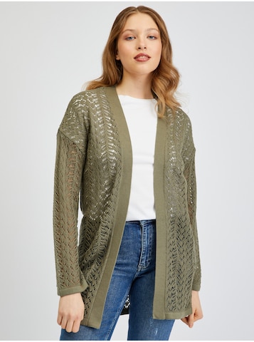 Orsay Knit Cardigan in Green: front