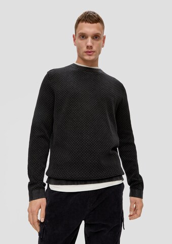 Pull-over QS en noir : devant