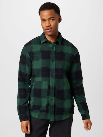 TOM TAILOR DENIM Regular fit Button Up Shirt in Green: front