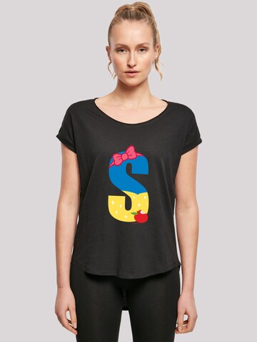 T-shirt 'Disney Alphabet S Is For Snow White' F4NT4STIC en noir : devant