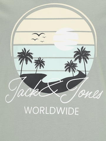 T-Shirt 'JJPALM' Jack & Jones Plus en vert