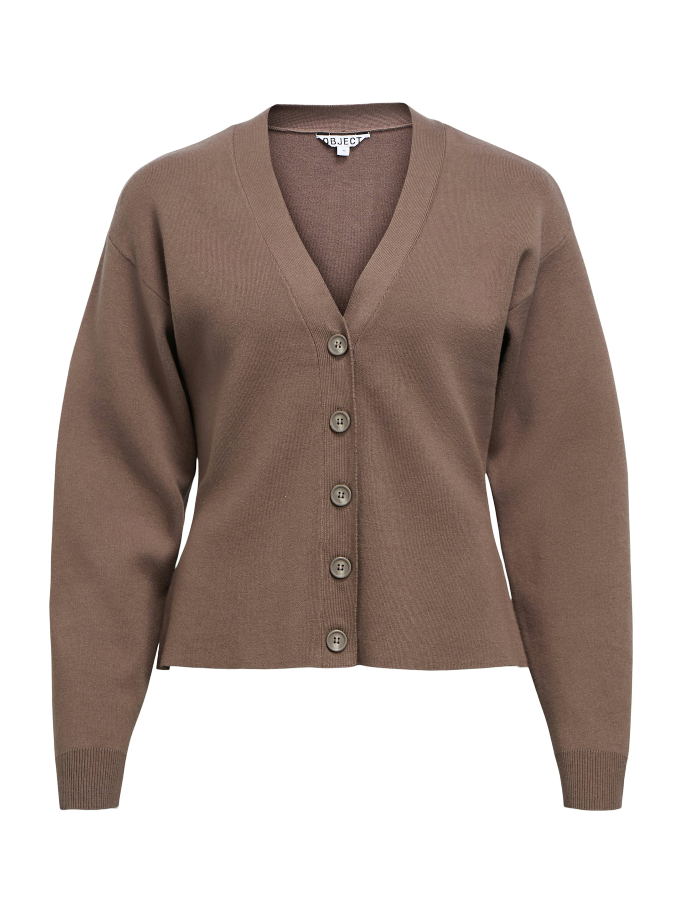 Cardigan 'OBJReynard' OBJECT en marron : devant