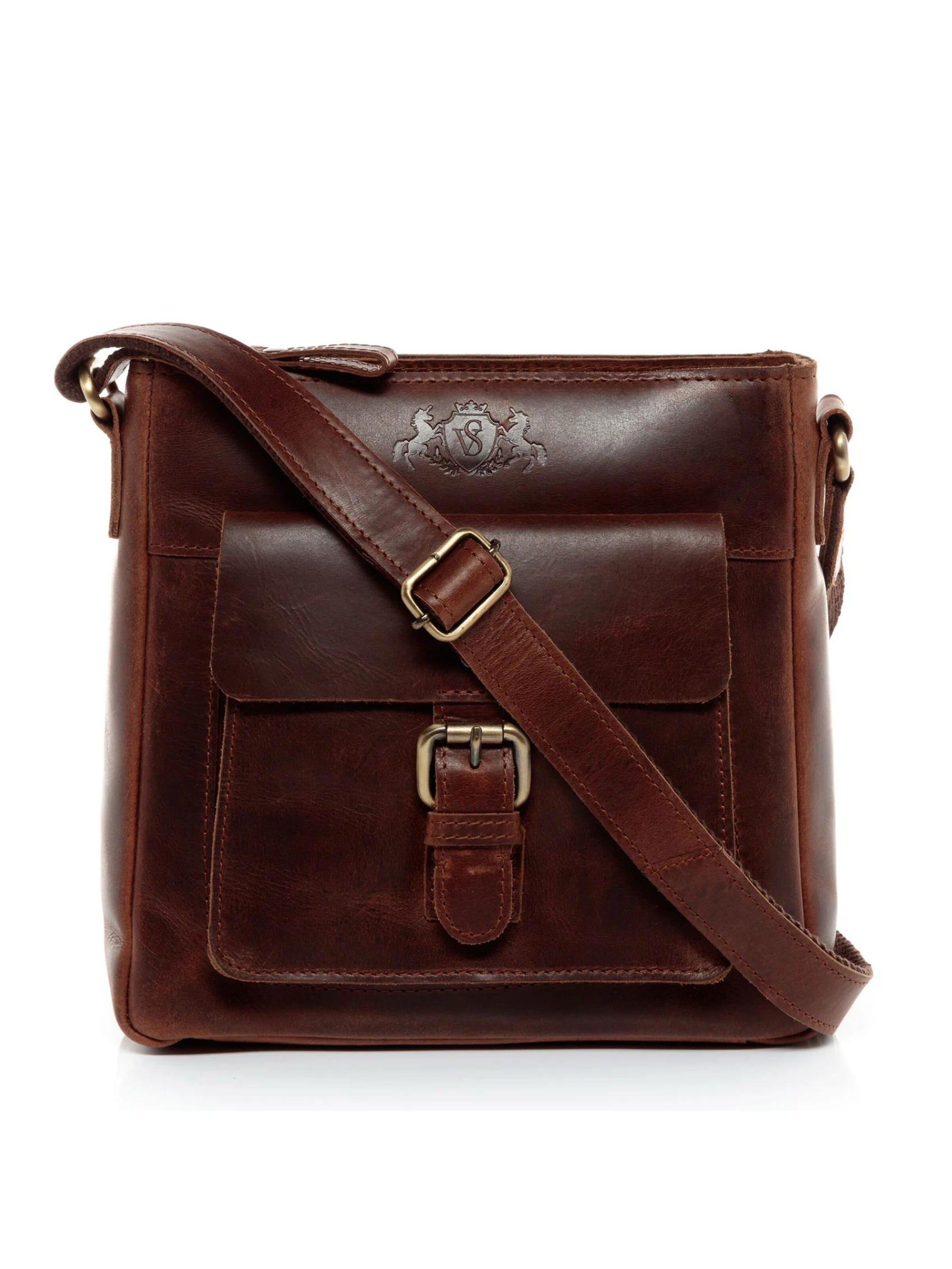 SID & VAIN Crossbody Bag in Brown: front