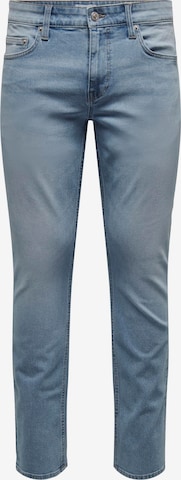 Coupe slim Jean Only & Sons en bleu : devant