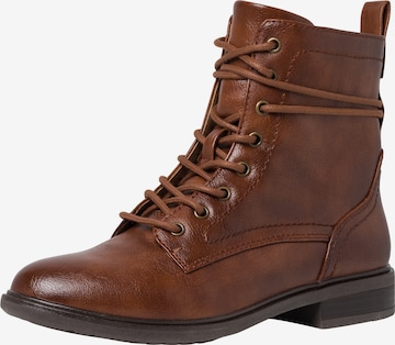 JANA Lace-Up Ankle Boots in Brown: front