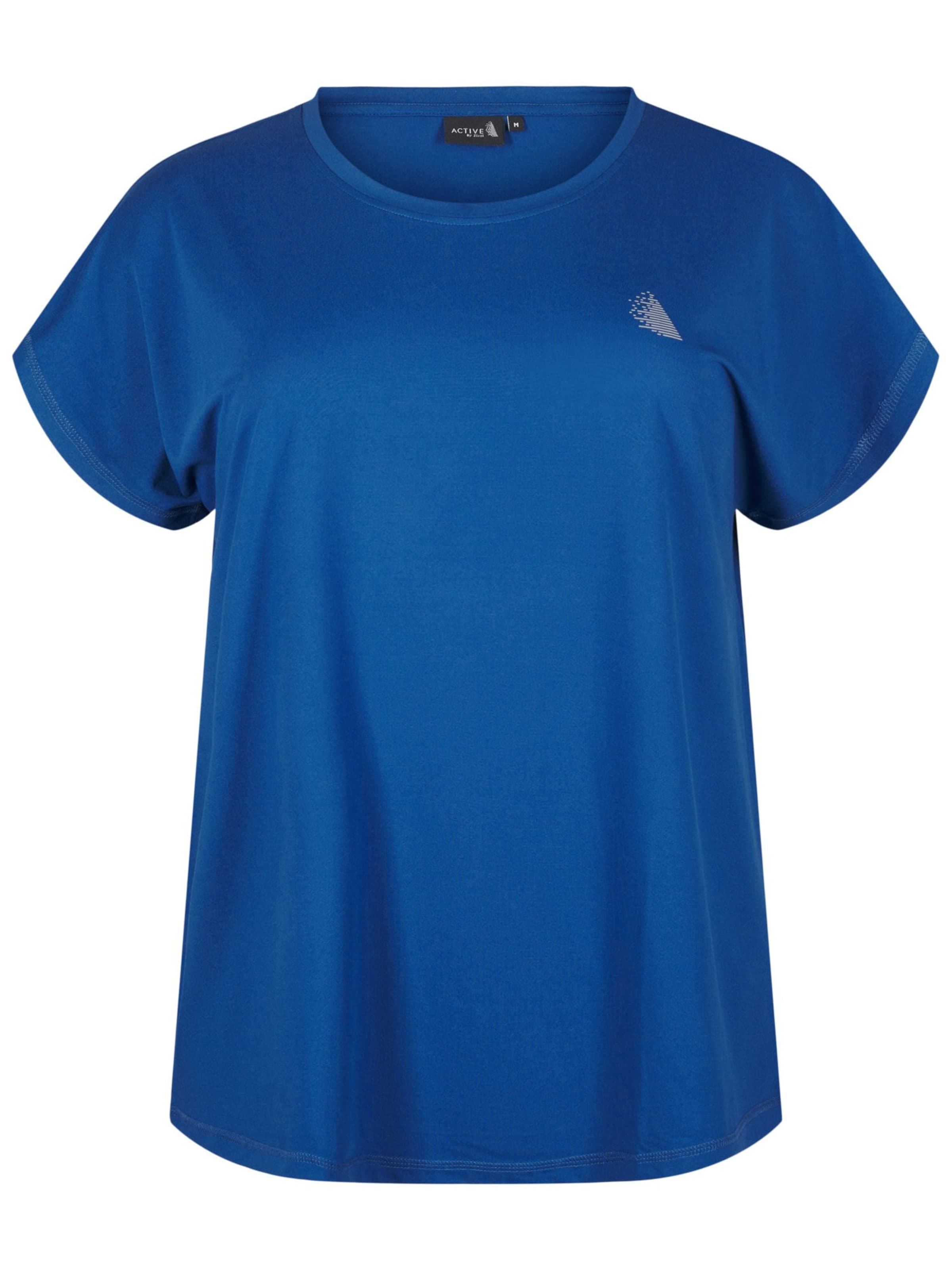 Active by Zizzi Λειτουργικό μπλουζάκι 'ABASIC' σε μπλε: μπροστά