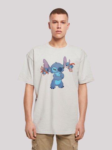 F4NT4STIC Shirt 'Disney Lilo And Stitch Little Devils' in Grijs: voorkant