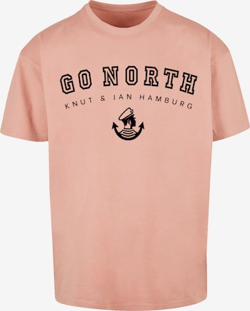 F4NT4STIC Shirt 'Go North Knut & Jan Hamburg' in Roze: voorkant