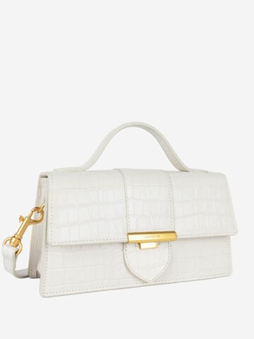 LANCASTER Paris Handbag 'Lancaster Sac baguette A rabat avec fermoir M Croco Ily Ecru' in Beige