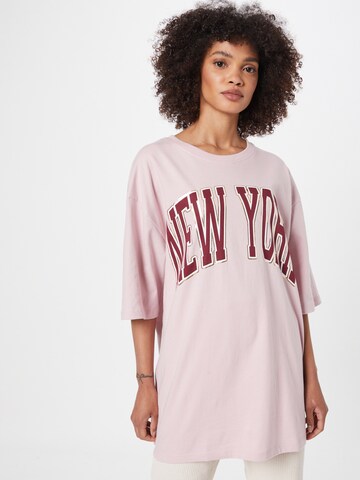 River Island - Camisa oversized em rosa: frente