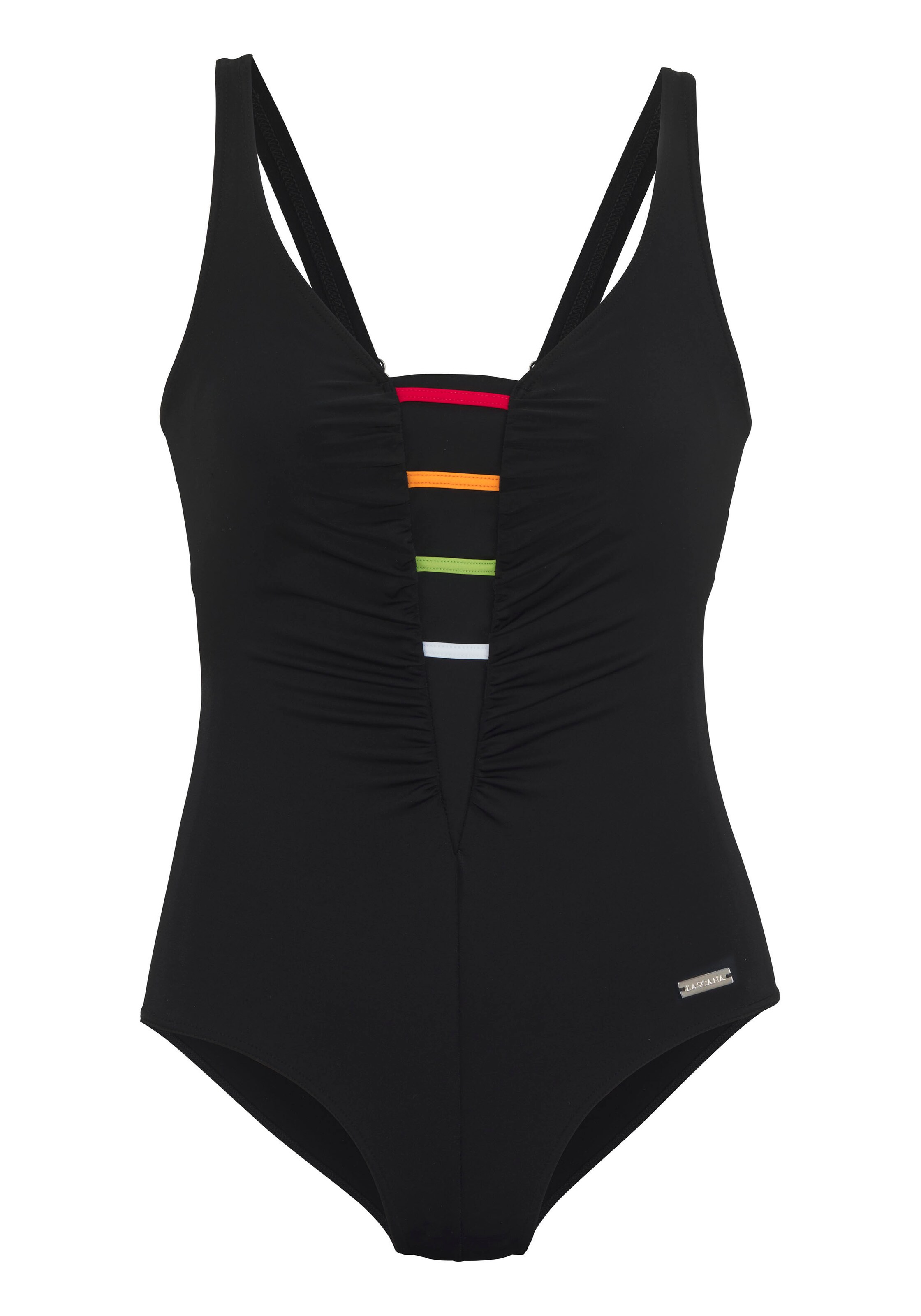LASCANA T-shirt Swimsuit in Black: front