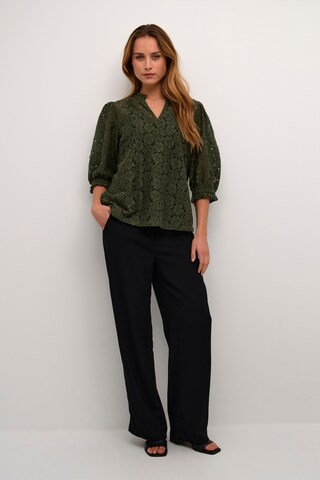 Cream Blouse 'Kaspis' in Green