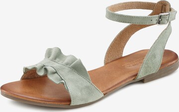 LASCANA Sandalen met riem in Groen: voorkant