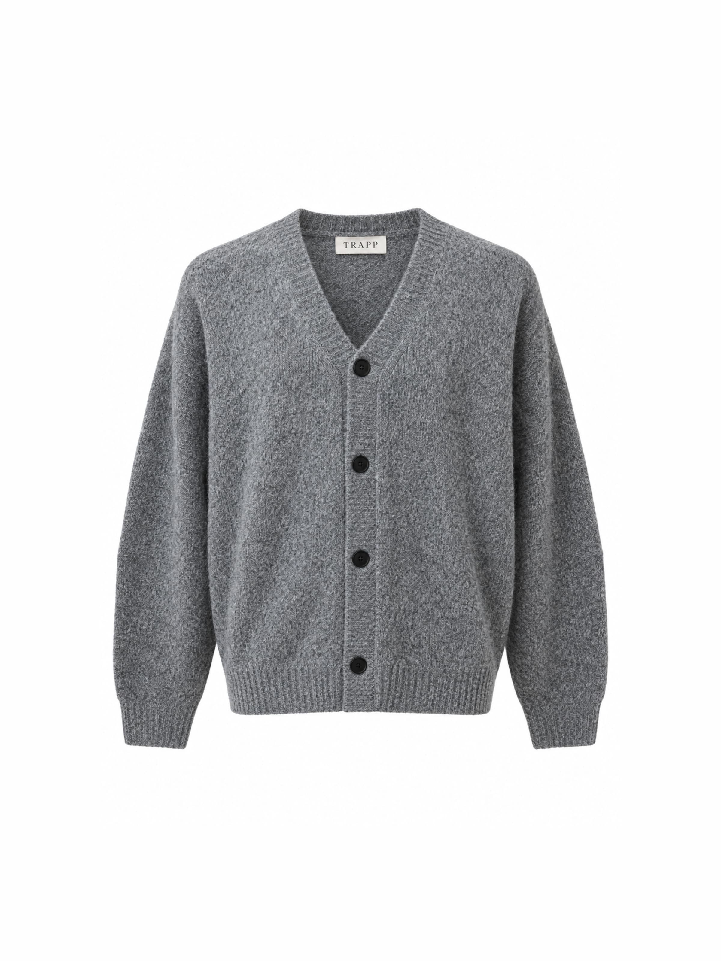 TRAPP Knit Cardigan in Grey: front