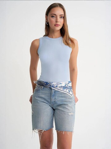 MixRay Top in Blue: front