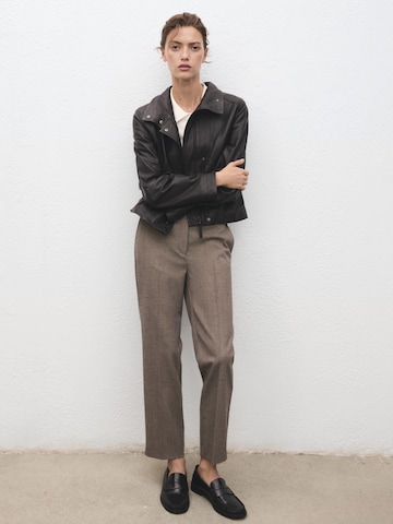 MANGO Regular Trousers with creases 'NEWARM' in Grey
