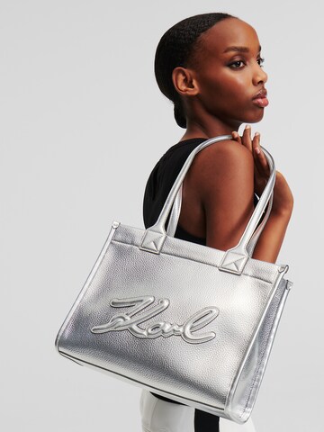 Cabas Karl Lagerfeld en argent : devant