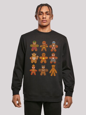 F4NT4STIC Sweatshirt 'Marvel Universe Christmas Gingerbread Avengers' in Black: front