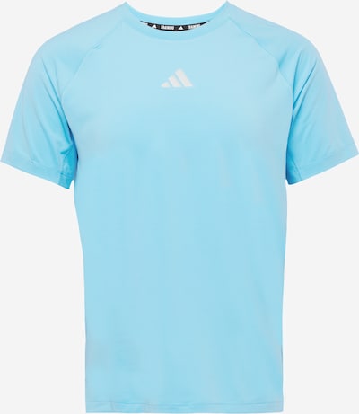 ADIDAS PERFORMANCE Functioneel shirt 'GYM+' in de kleur Lichtblauw / Wit, Productweergave