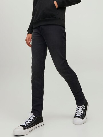 Coupe slim Jean 'Glenn' Jack & Jones Junior en noir : devant