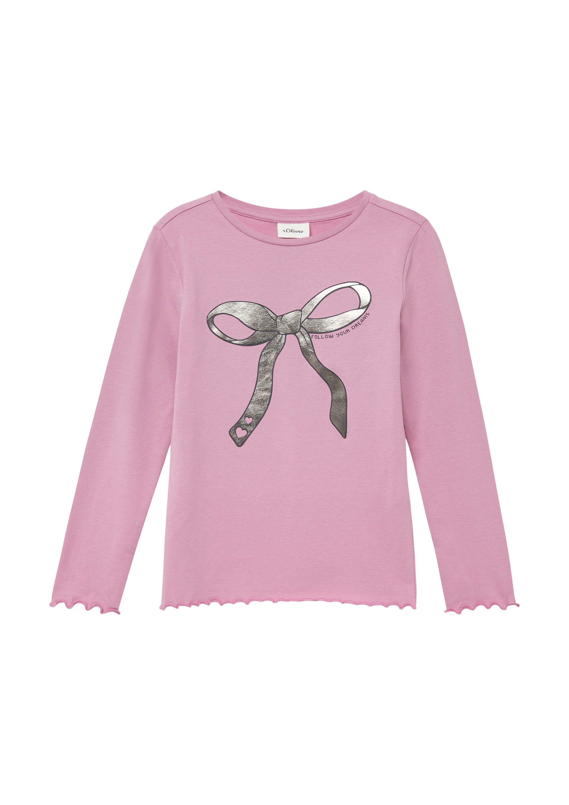 s.Oliver T-Shirt en gris argenté / rose / noir, Vue avec produit