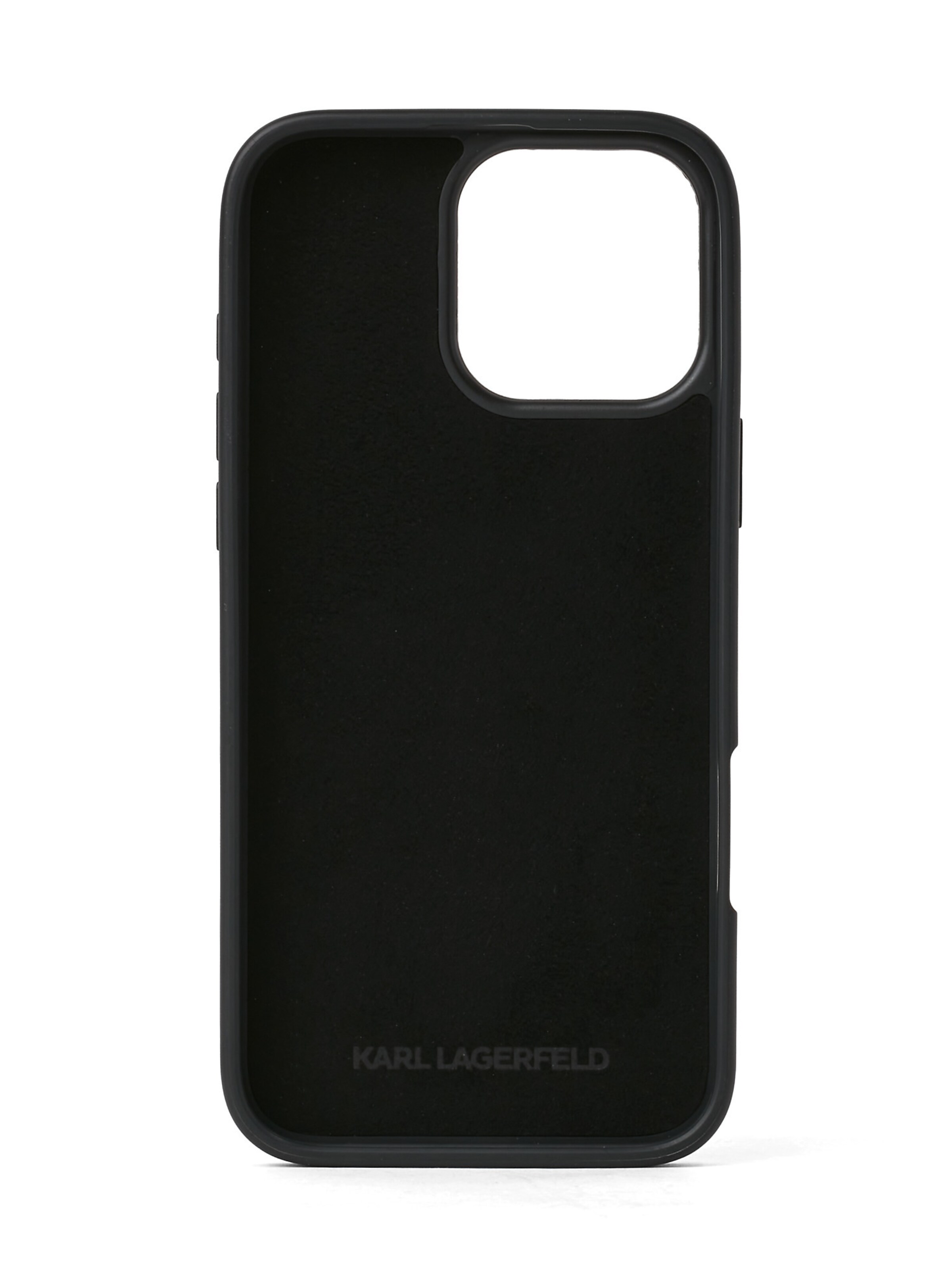 Custodia per smartphone 'iPhone 16 Pro Max' di Karl Lagerfeld in nero
