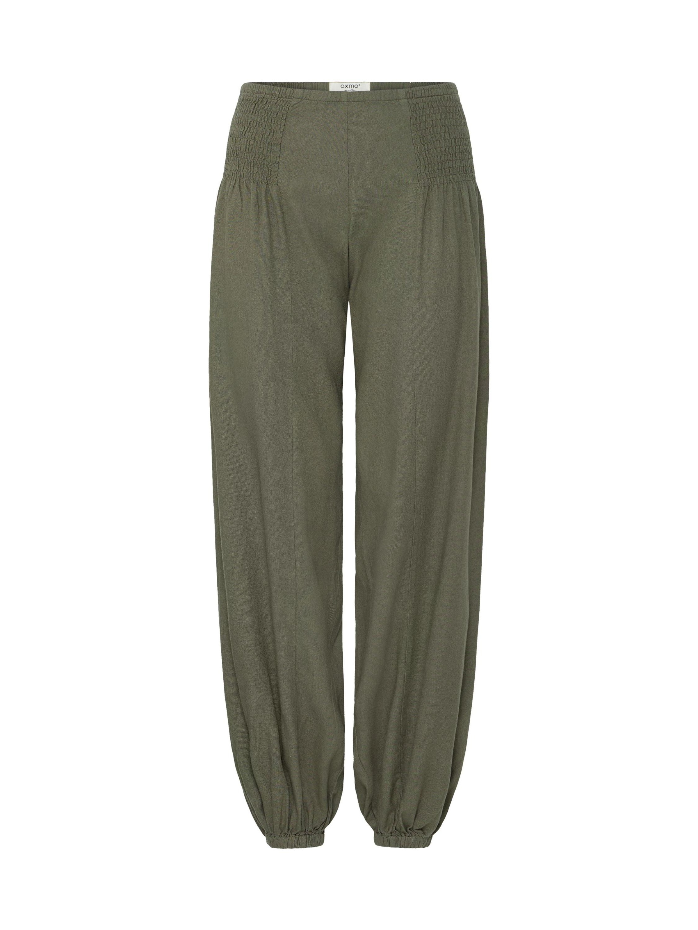 Oxmo - Pantalón ' OXNInna Linen Mix Relaxed Fit ' en verde: frente