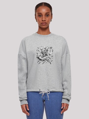 F4NT4STIC Sweatshirt 'Skelettpaar Tanzt Mit Band' in Grau: Vorderseite