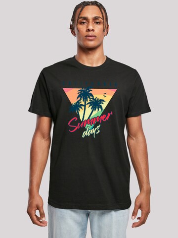 F4NT4STIC Shirt 'California Palmen Retro' in Zwart: voorkant