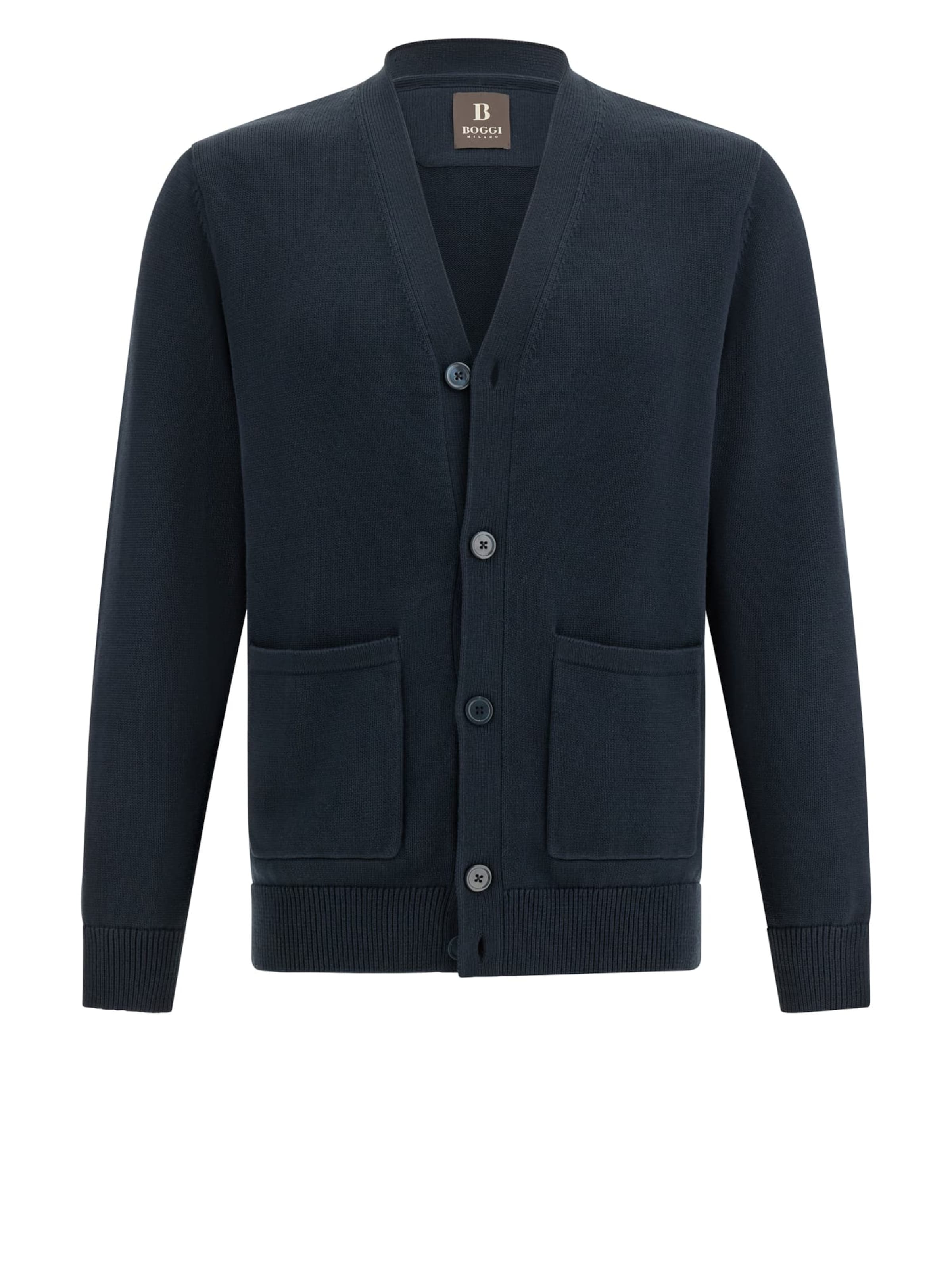 Vestes en maille Boggi Milano en bleu : devant