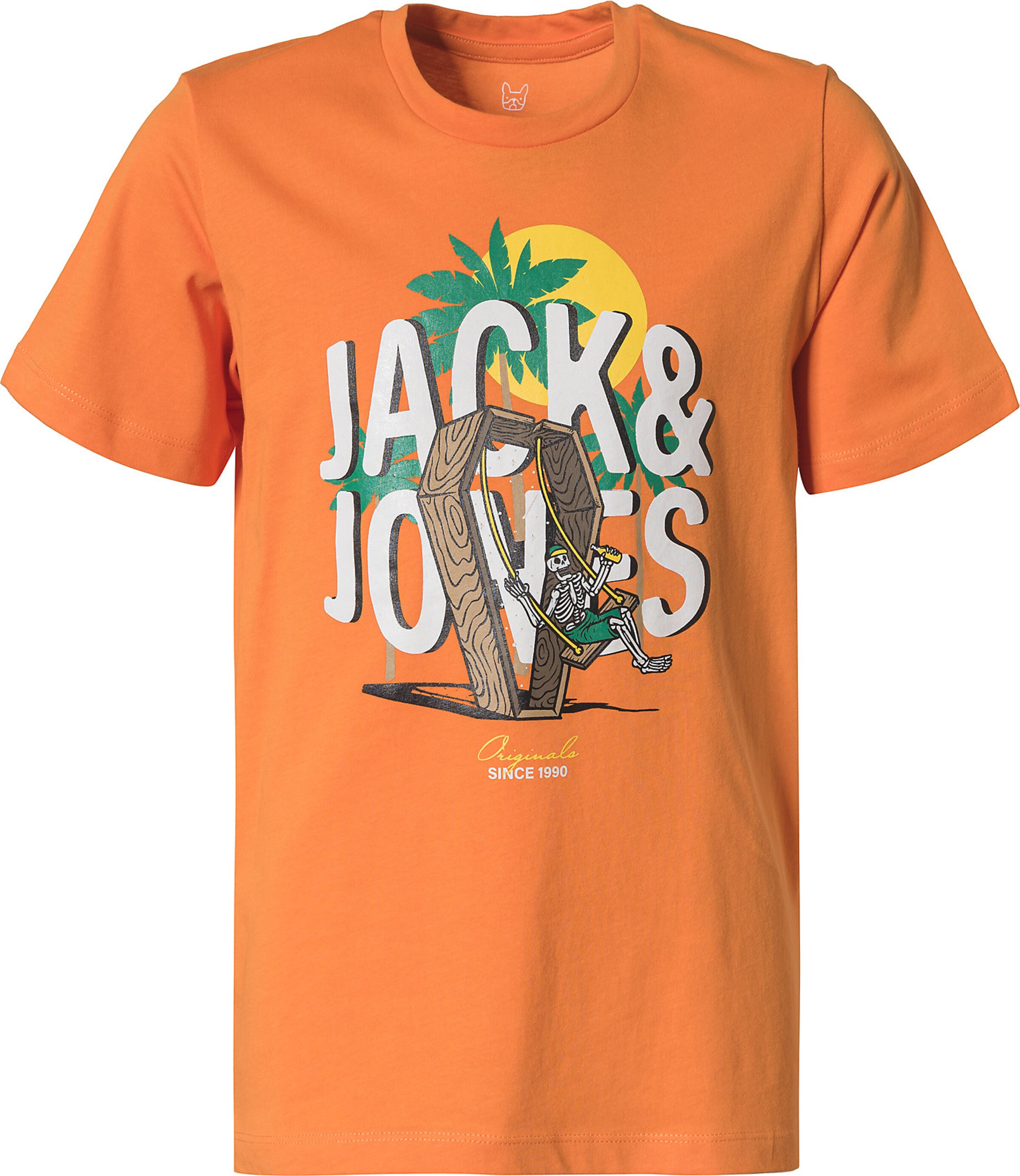 Kinder Teens (Gr. 140-176) Jack & Jones Junior Shirt 'SUNNY SKULL' in Orange - RO24065 Kinder Teens (Gr. 140-176) Jack & Jones Junior Shirt 'SUNNY SKULL' in Orange - RO24065
