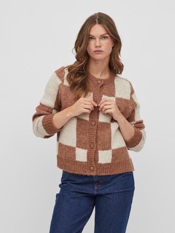 VILA Knit Cardigan 'Brynn' in Brown: front