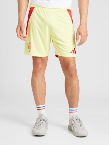 ADIDAS PERFORMANCE Regular Workout Pants 'Spain 24 Away' in Yellow: front