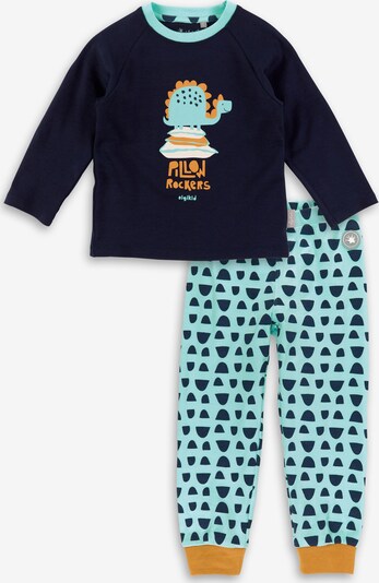 SIGIKID Pijama en turquesa / azul oscuro / naranja / blanco, Vista del producto