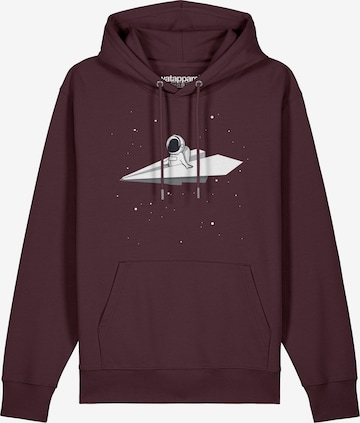 Watapparel Sweatshirt ' Fly me to the moon ' in Rood: voorkant
