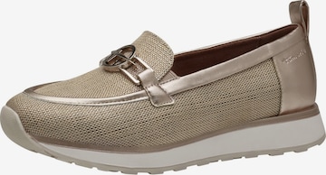 Baskets basses Tamaris en or : devant